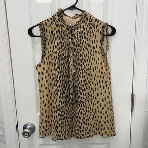 Spotted J Crew silk blouse